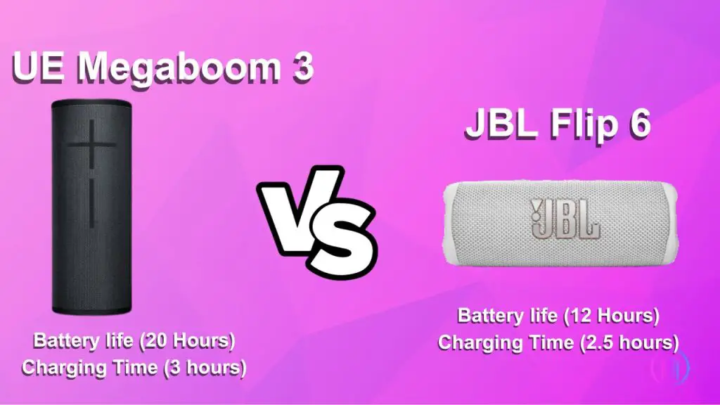 Battery Life UE Megaboom 3 vs JBL Flip 6