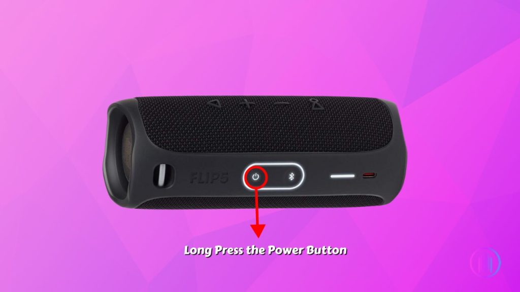 Keep pressing the power button on jbl flip 5