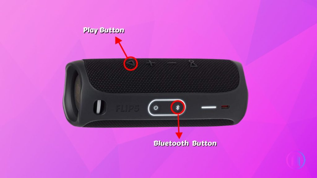 Pressing Bluetooth and the play button on jbl flip 5
