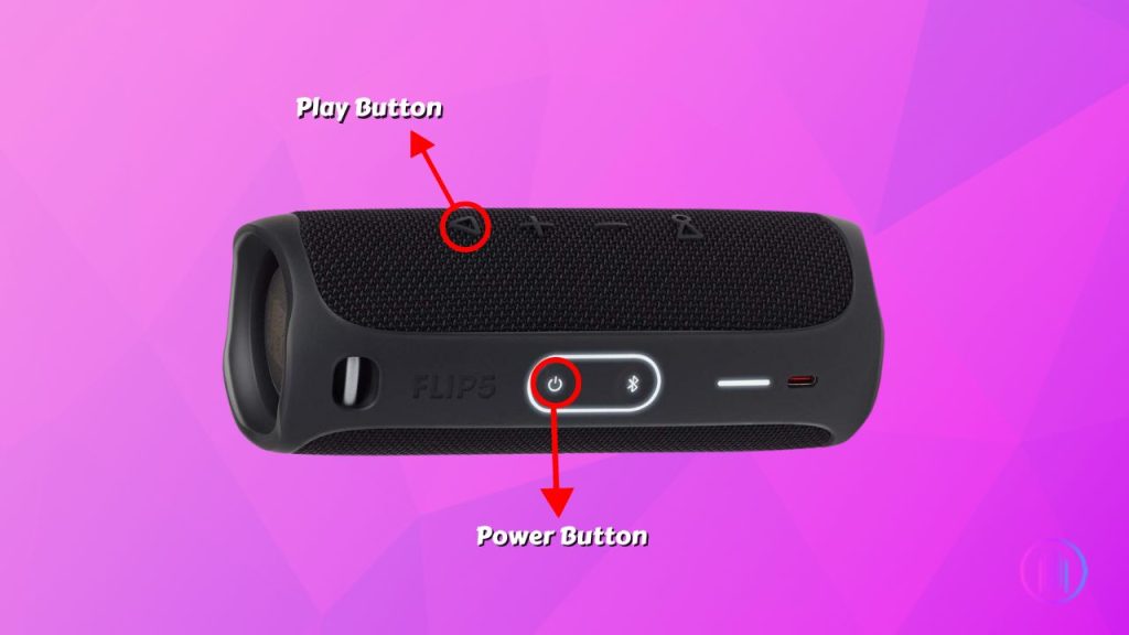 pressing the power and play buttons on jbl flip 5